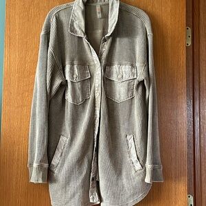 Mono B Snap Washed Shacket